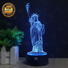 H Y Statue of Liberty 3D Night Light RGB Changeable Mood Lamp LED Light DC 5V USB Decorative Table Lamp Get a free remote contro