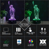 H Y Statue of Liberty 3D Night Light RGB Changeable Mood Lamp LED Light DC 5V USB Decorative Table Lamp Get a free remote contro