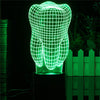 0.5W 3D Tooth LED RGB Touch Switch 7 Color Charging Night Light Desk Table Lamp Bedside Decor Light Christmas Gifts 5V